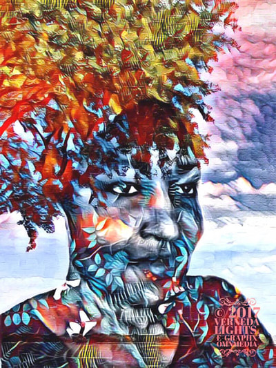 3. "Gullah Me: The Tree Is Me," by Verneda Lights. (2017). Digital photography, photomontage, digital drawing and painting. 10 x 14.2 in.
