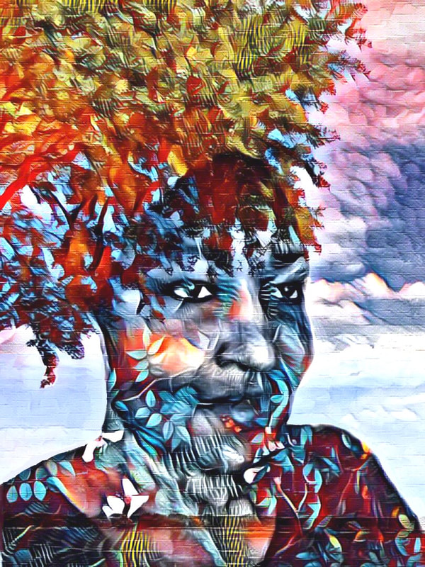 "Tree Is Me" | $750 
Self-portrait, photomontage. 18 x 21.5 inches (framed) | #Gullah, #Techspressionist art | © 2016 Verneda Lights. 